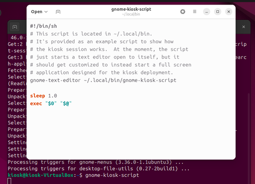 generating a gnome kiosk script file