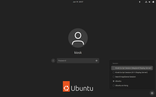 kiosk script session (wayland display server)